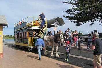 Horse drawn tram at Victor Harbor